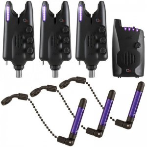 Signalizátor s příposlechem JRC Radar CX 3+1 a 3x swingery Kurve Slim Purpurová