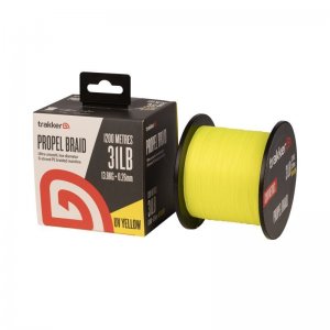 Trakker Kmenová pletená šňůra Propel Braid 0,26mm, 31lb, 1200m, UV-Yellow