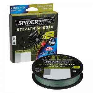 Šňůra Spiderwire Stealth Smooth8 Moss Green + Vanish Clear